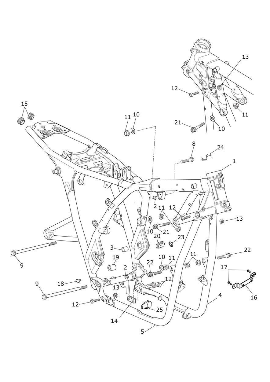 Main Frame Assembly exploded diagram