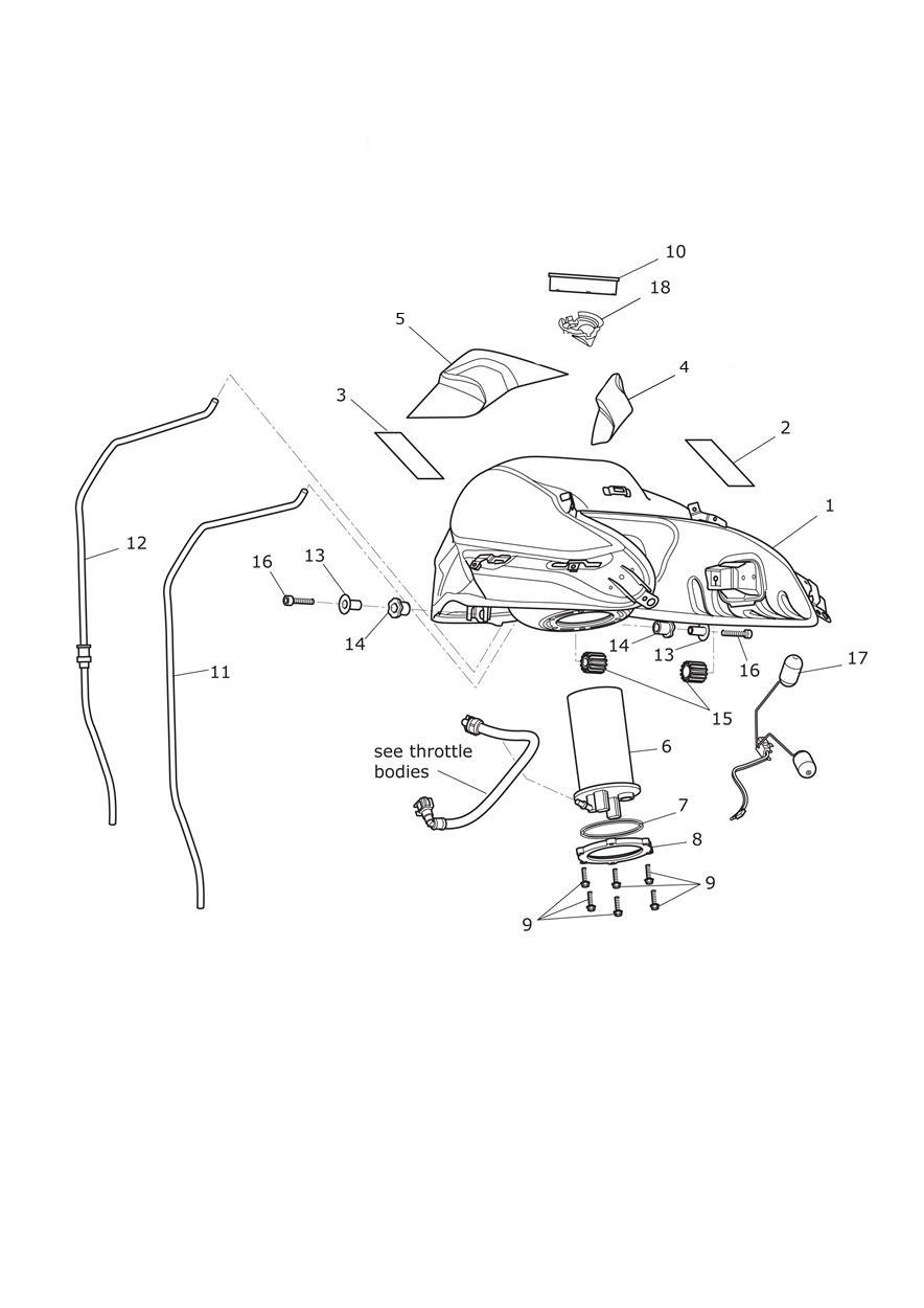 Fuel Tank, Fuel Pump & Fittings exploded diagram
