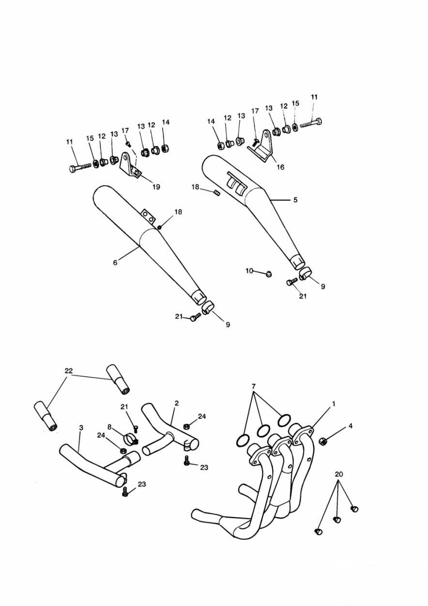 Exhaust System Sprint/Sprint Sport exploded diagram