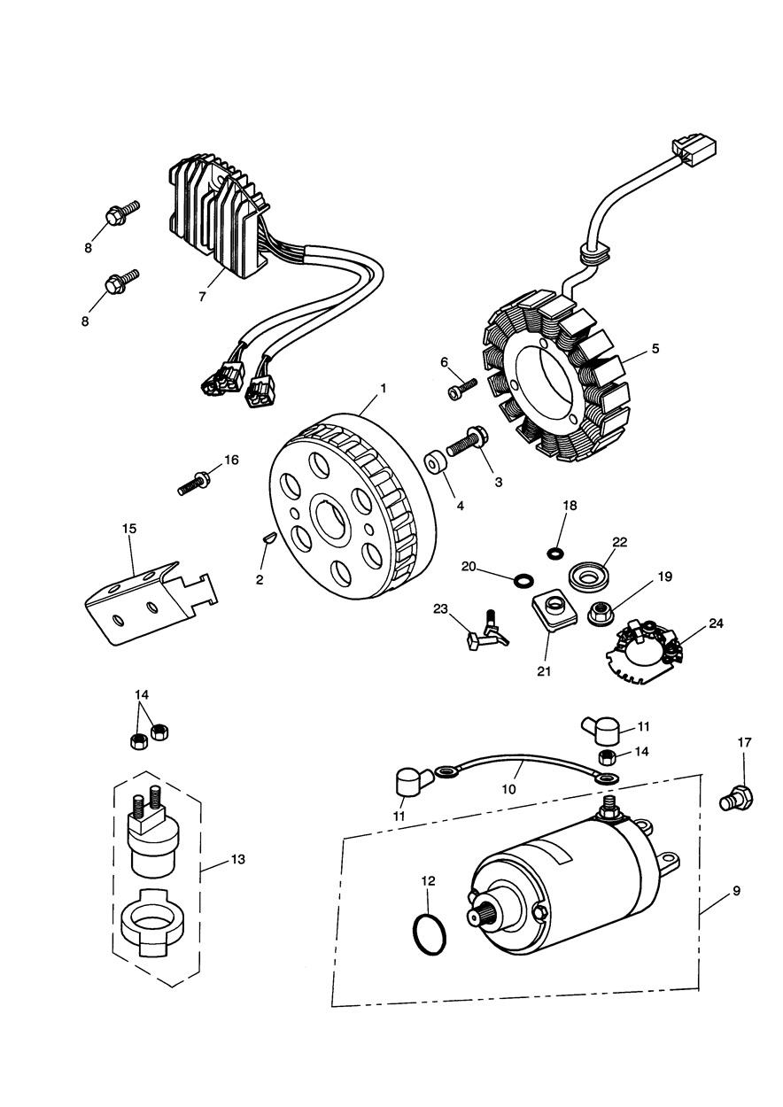 Alternator/Starter exploded diagram