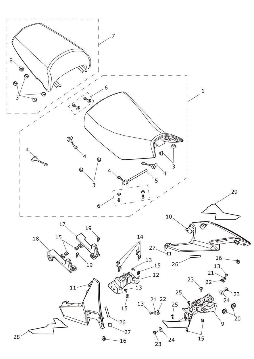 Seats exploded diagram