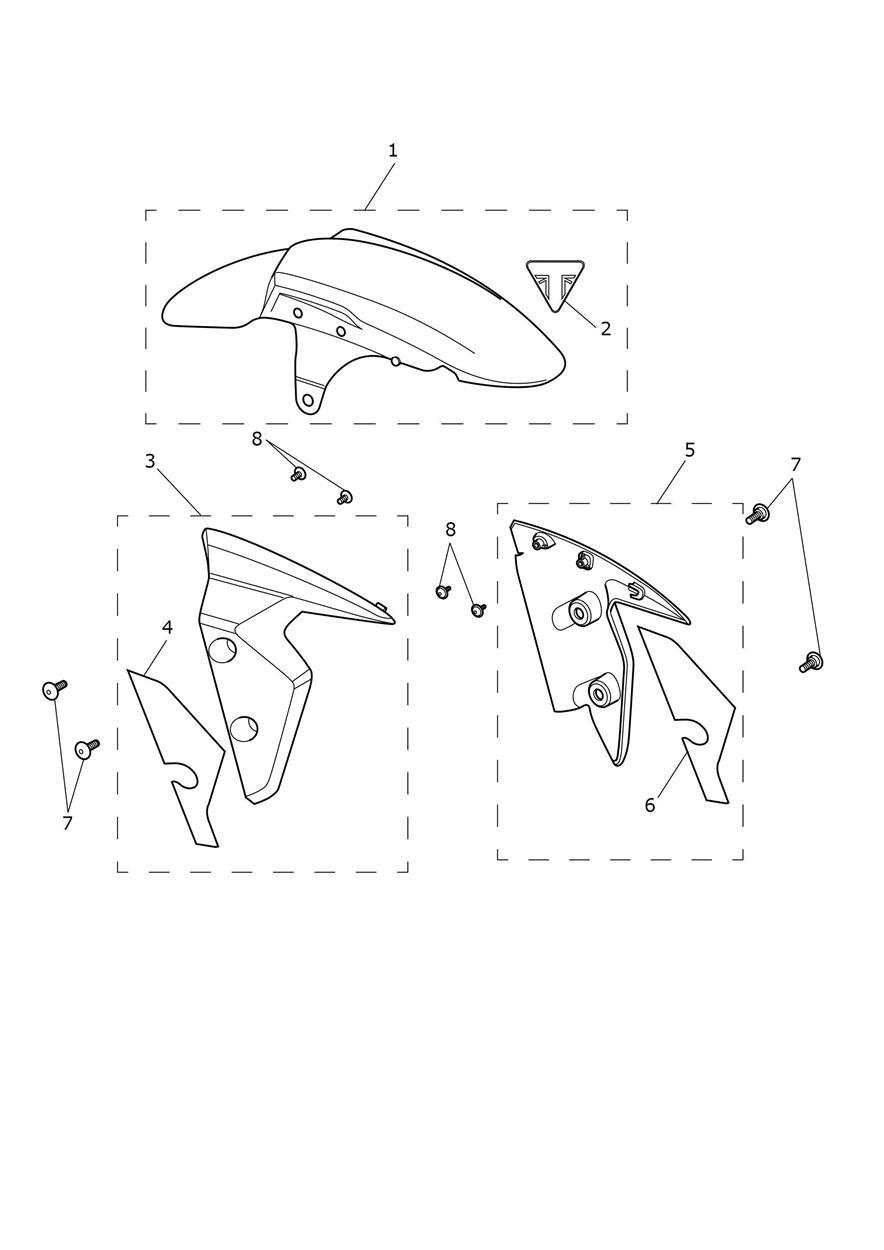 Front Mudguard exploded diagram