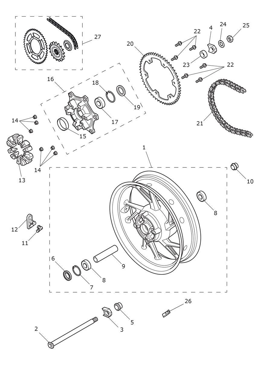 Rear Wheel exploded diagram