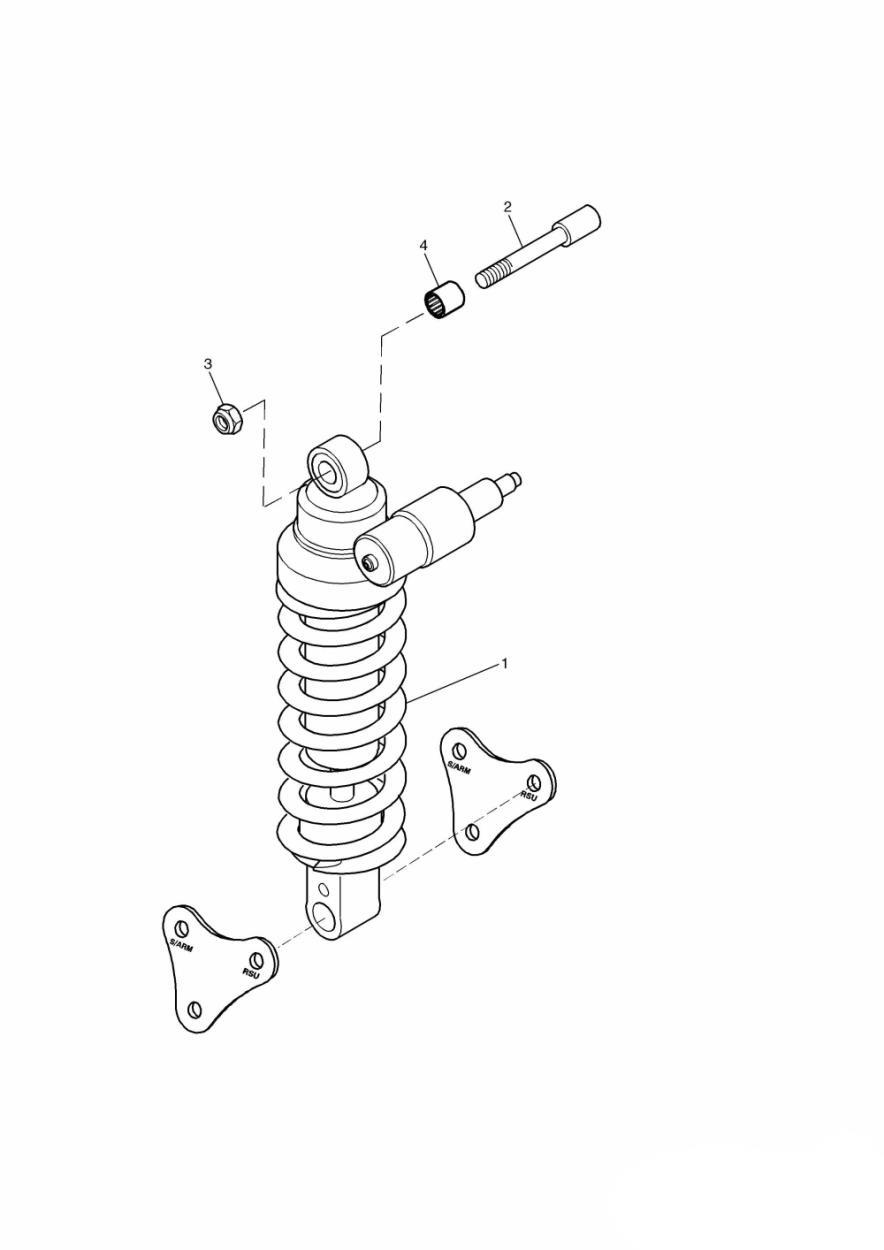 Rear Suspension Unit Double sided swingarm exploded diagram