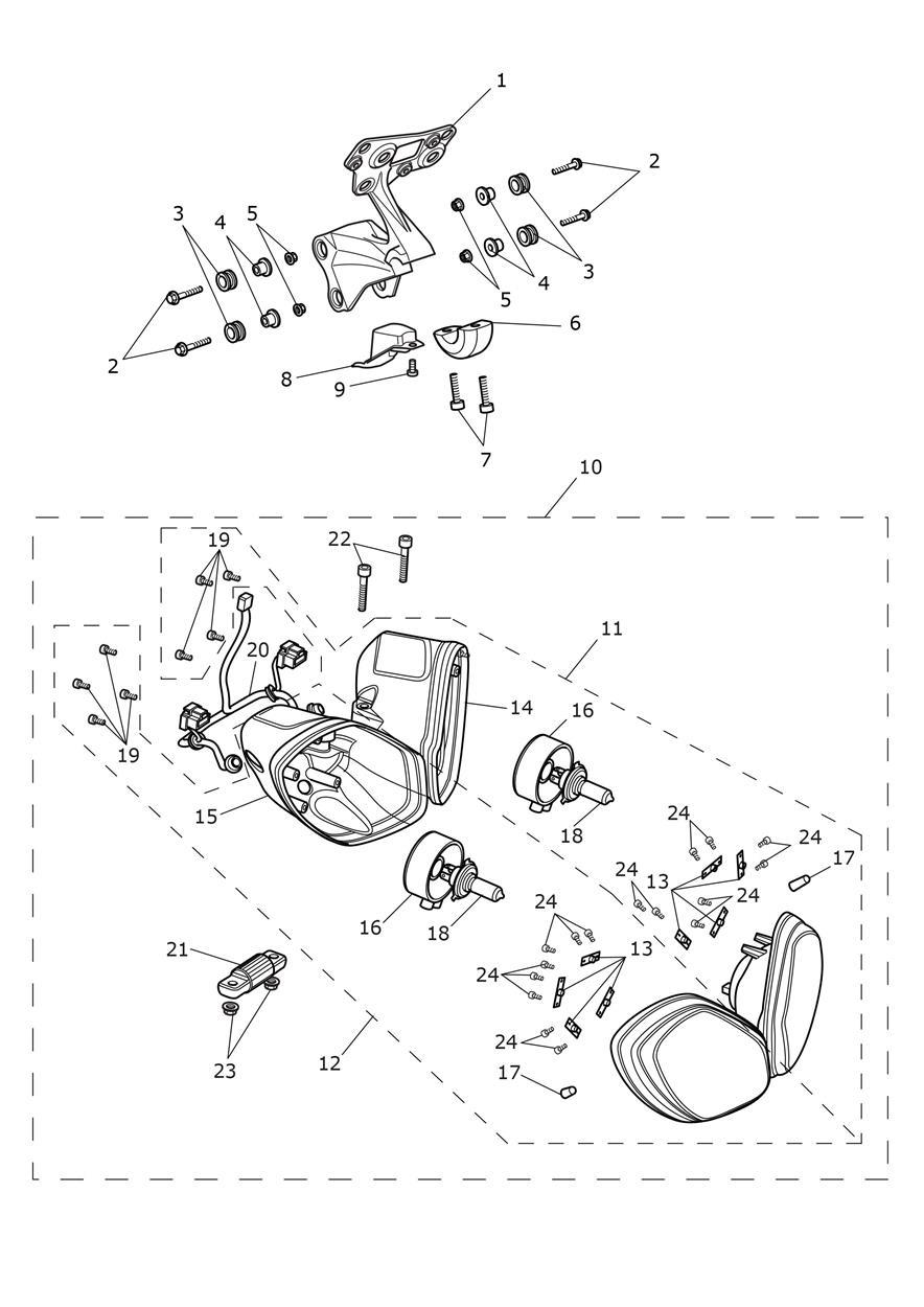 Headlight Assembly exploded diagram