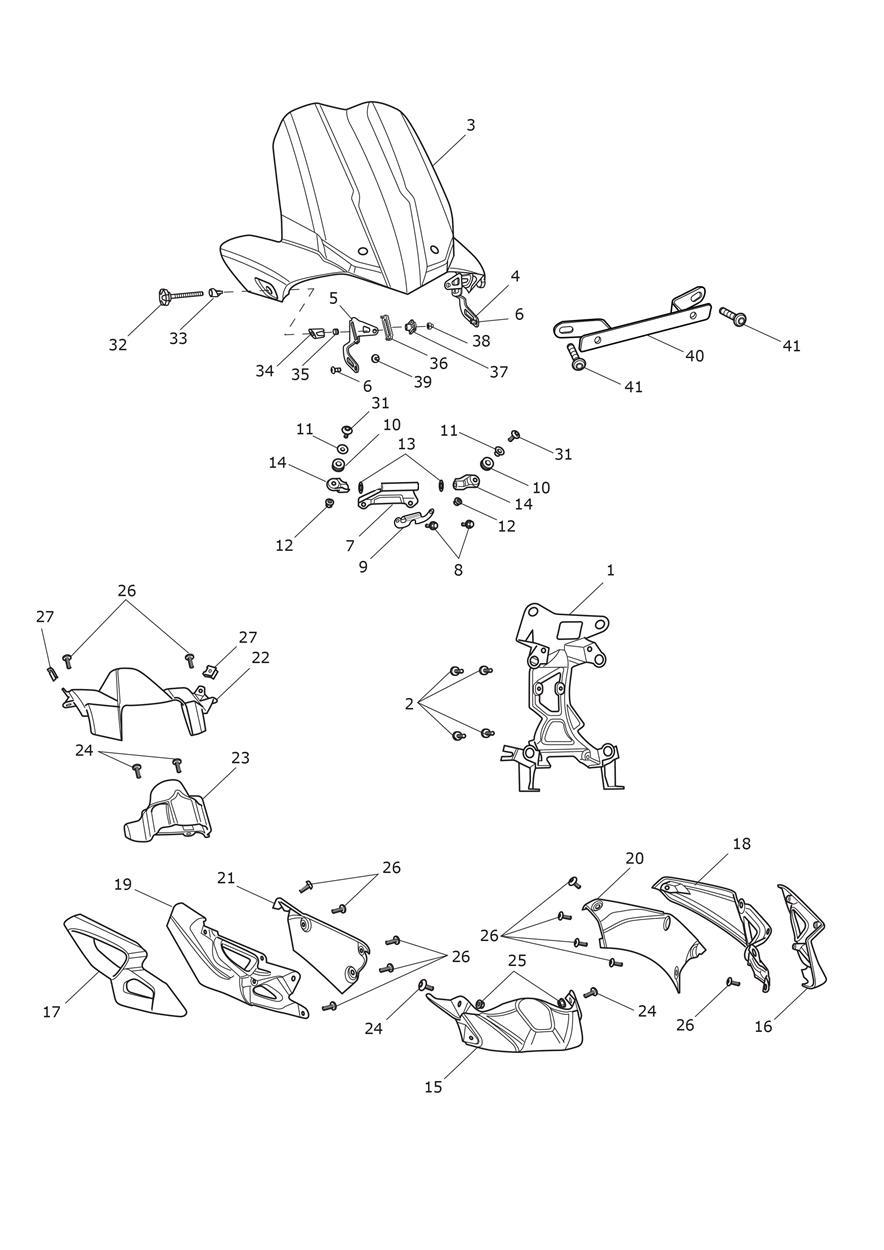 Cockpit exploded diagram