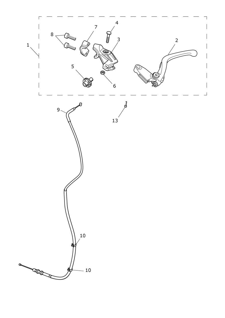 Clutch Controls exploded diagram