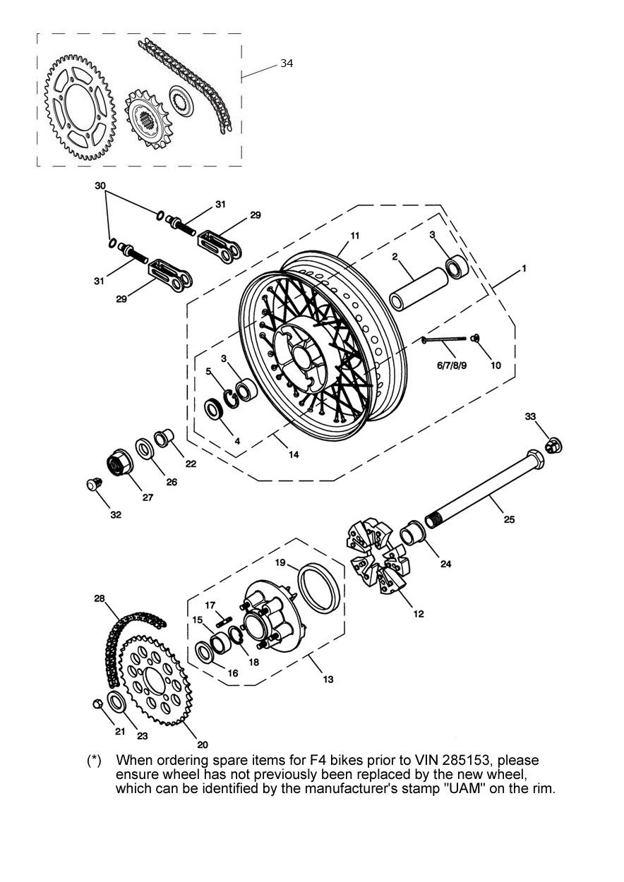 Rear Wheel & Final Drive exploded diagram
