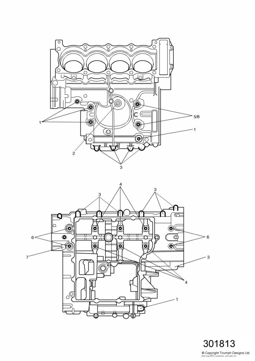 Crankcase Fixings exploded diagram
