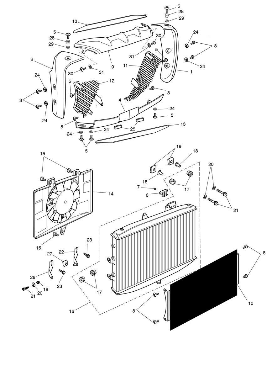 Cooling System - Cont'd.... exploded diagram