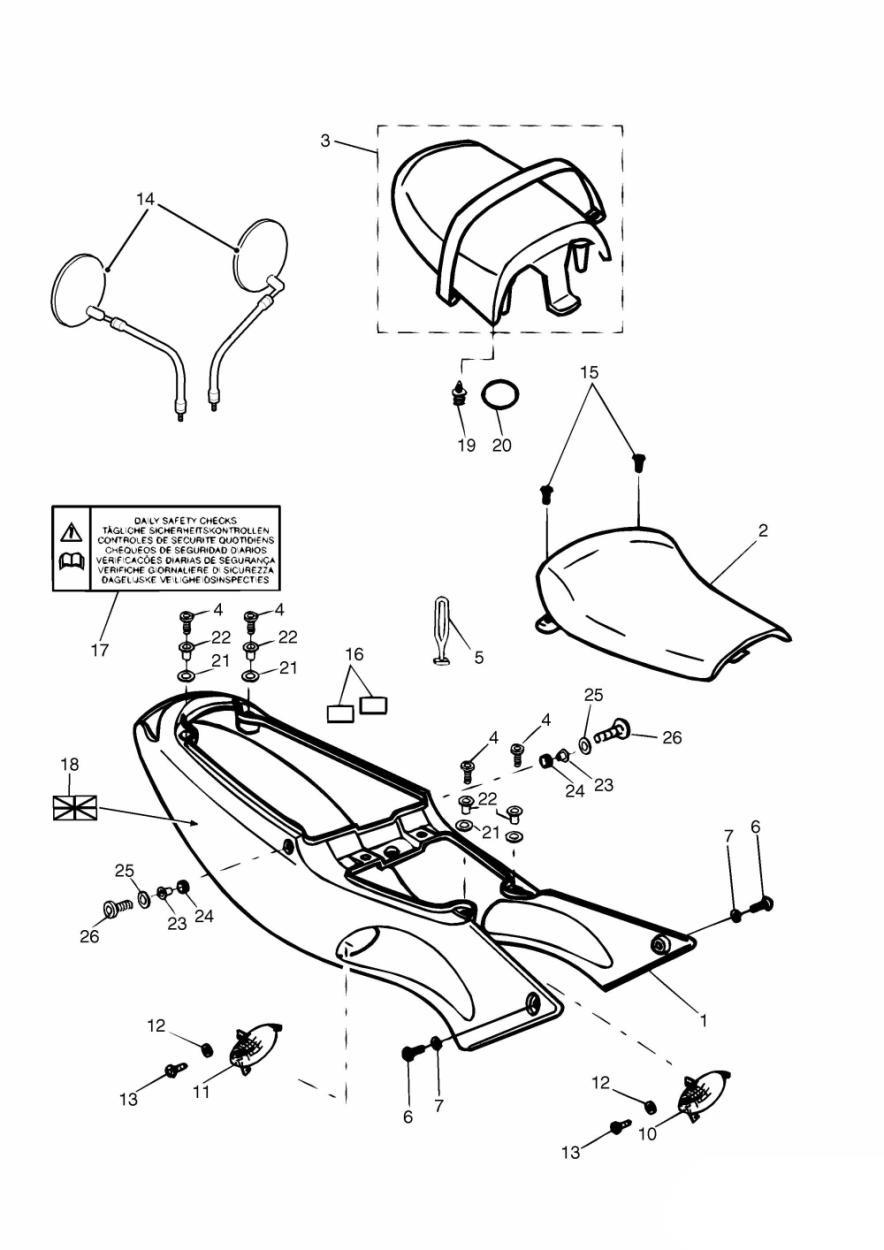 Bodywork Side panels exploded diagram