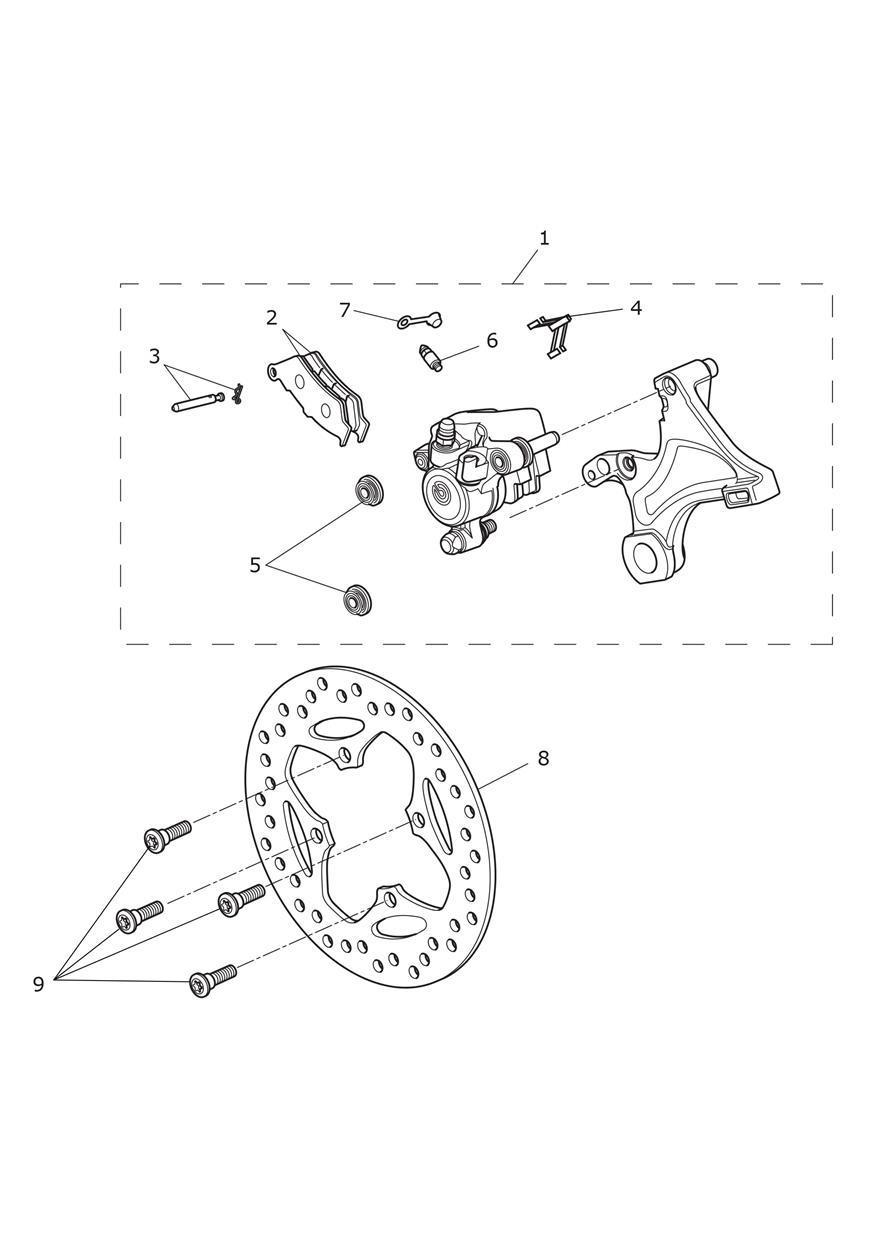 Rear Brake & Disc exploded diagram