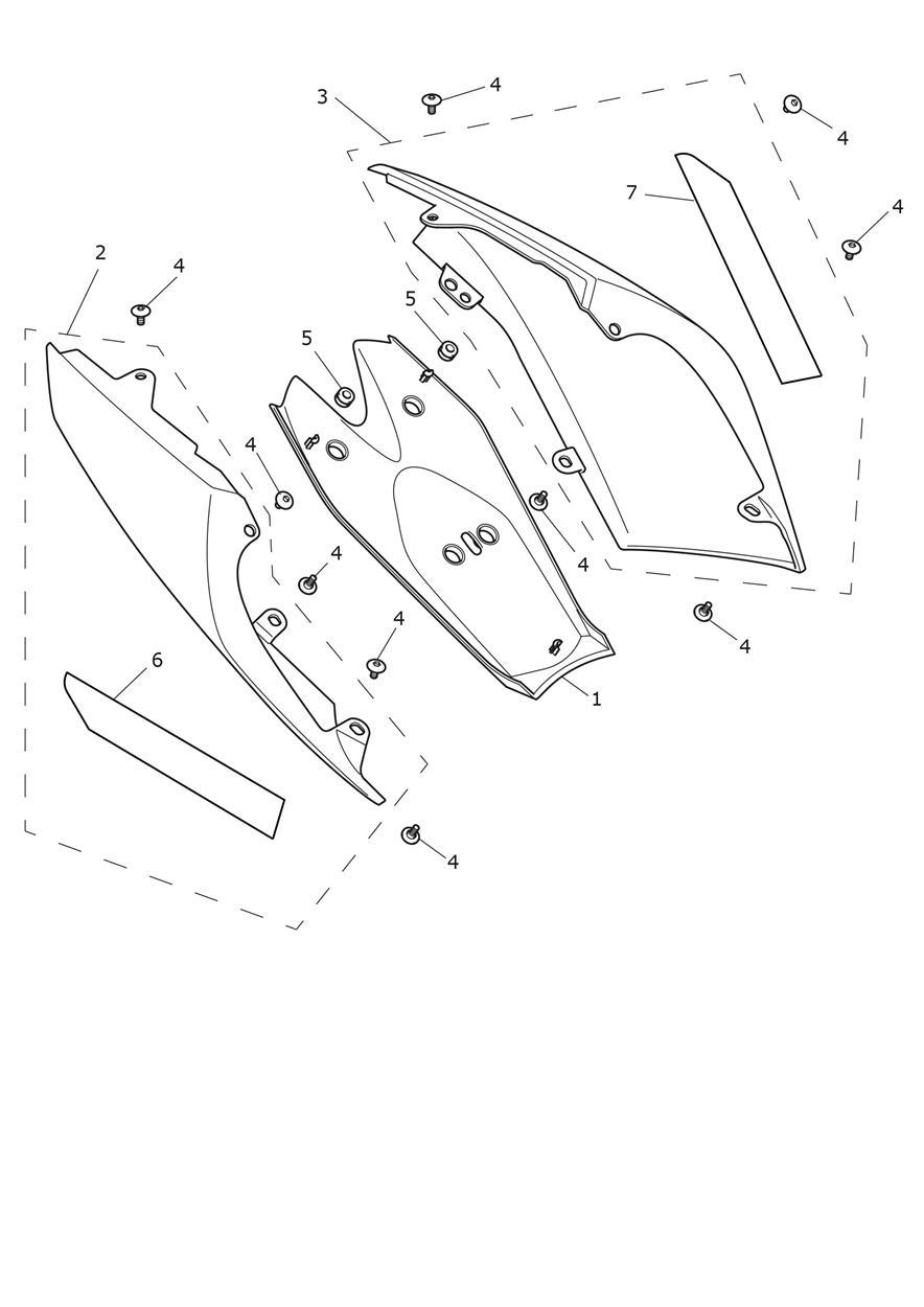 Rear & Side Panels exploded diagram