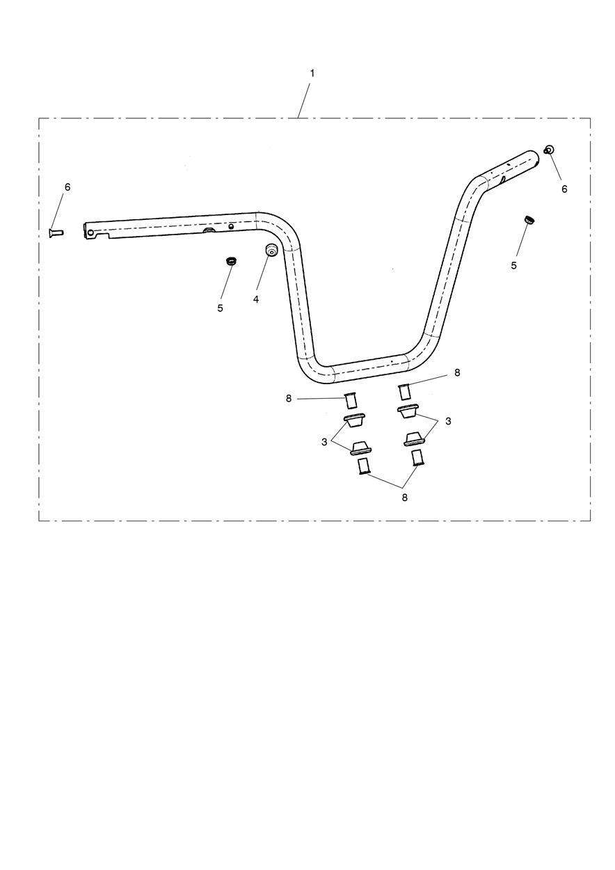 Handlebar, High, Chrome exploded diagram