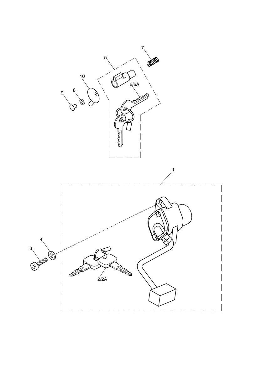 Ignition Switch & Steering Lock exploded diagram