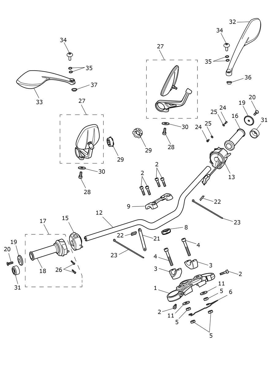 Handlebars & Switches exploded diagram