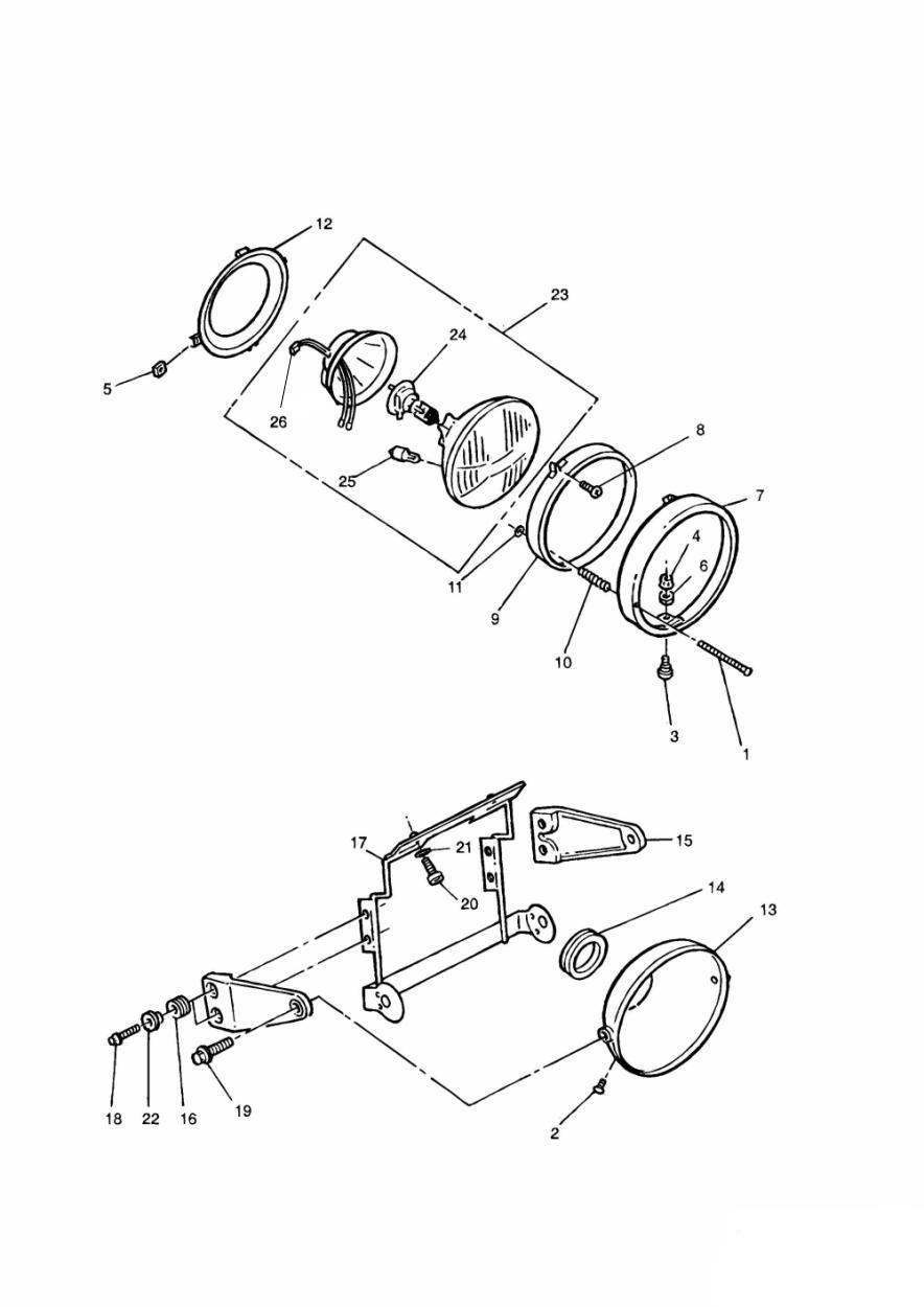 Headlight/Mountings exploded diagram