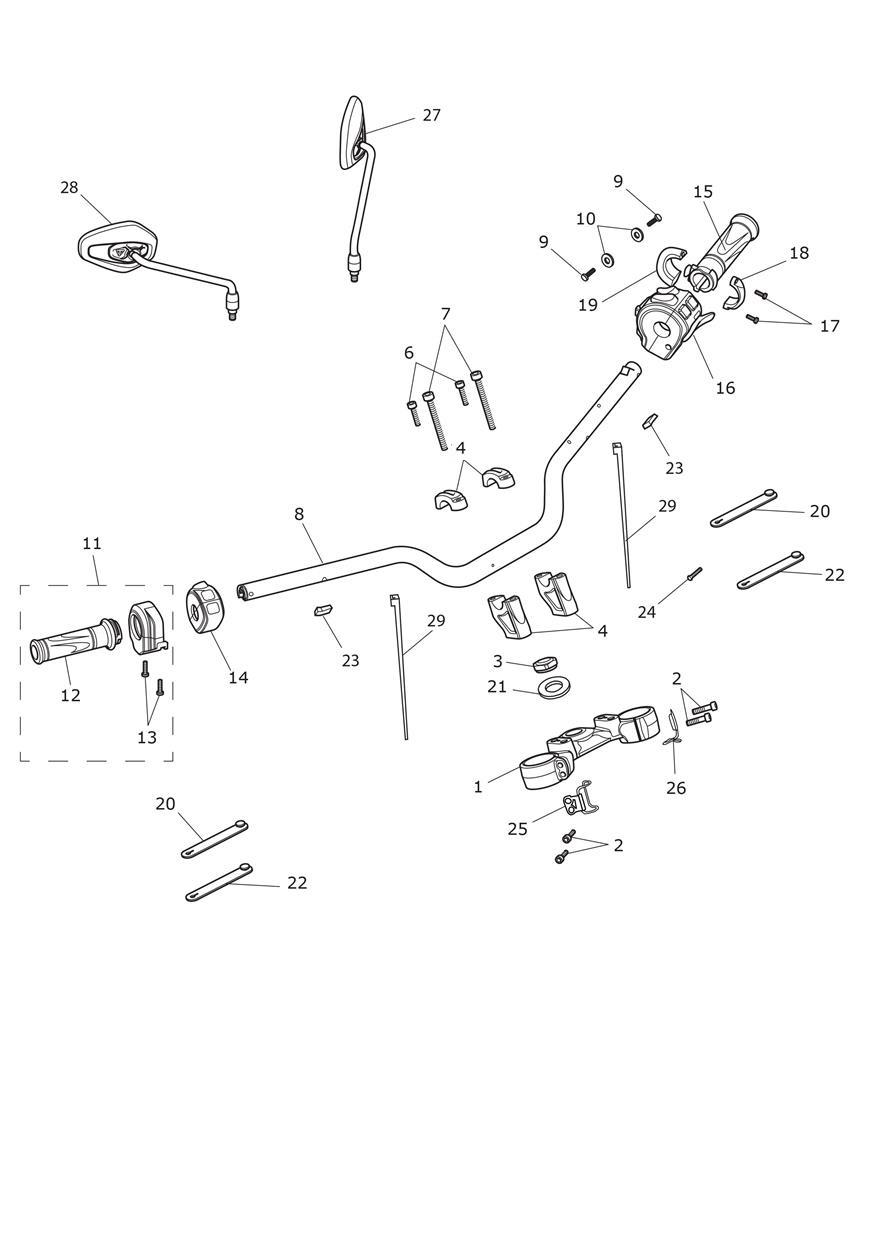 Handlebars & Switches exploded diagram