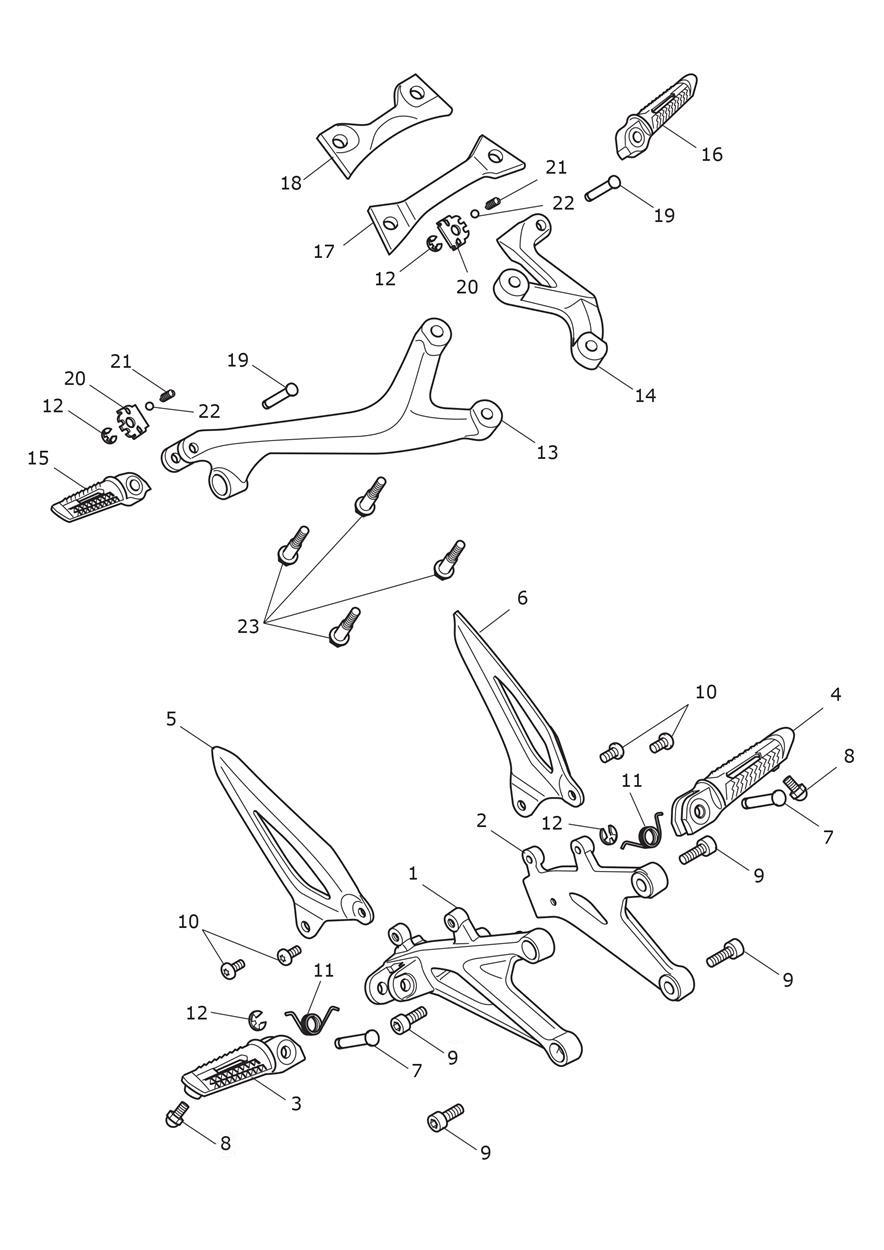 Foot Controls exploded diagram