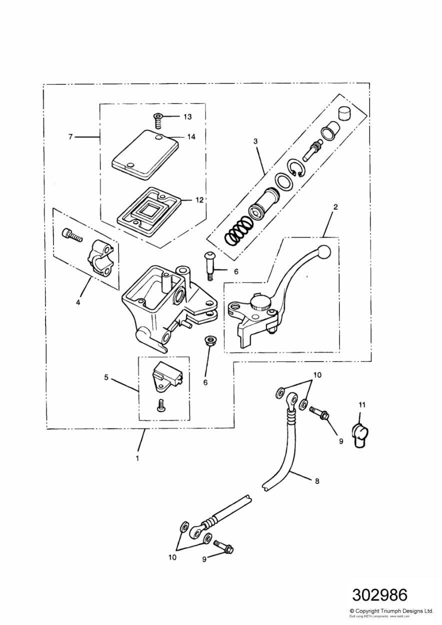Clutch Master Cylinder exploded diagram