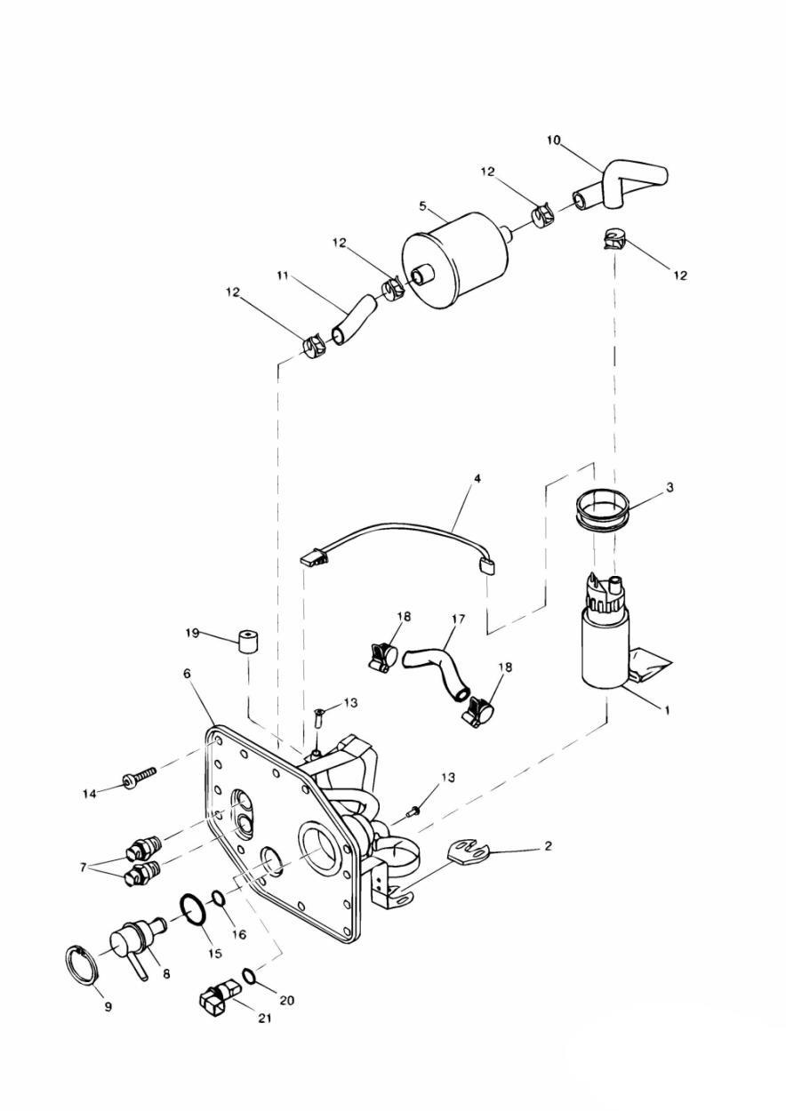 Fuel Pump and Filter exploded diagram