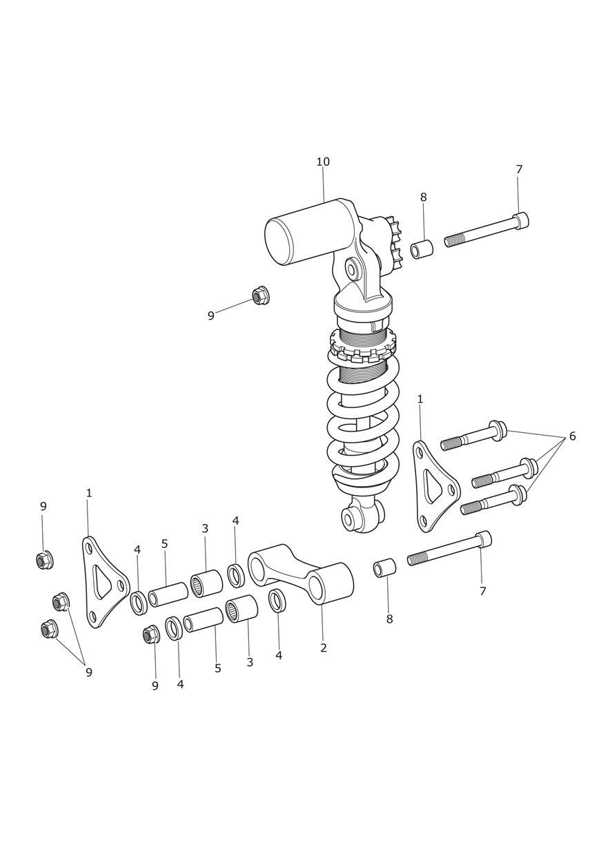 Rear Suspension Unit & Linkage exploded diagram