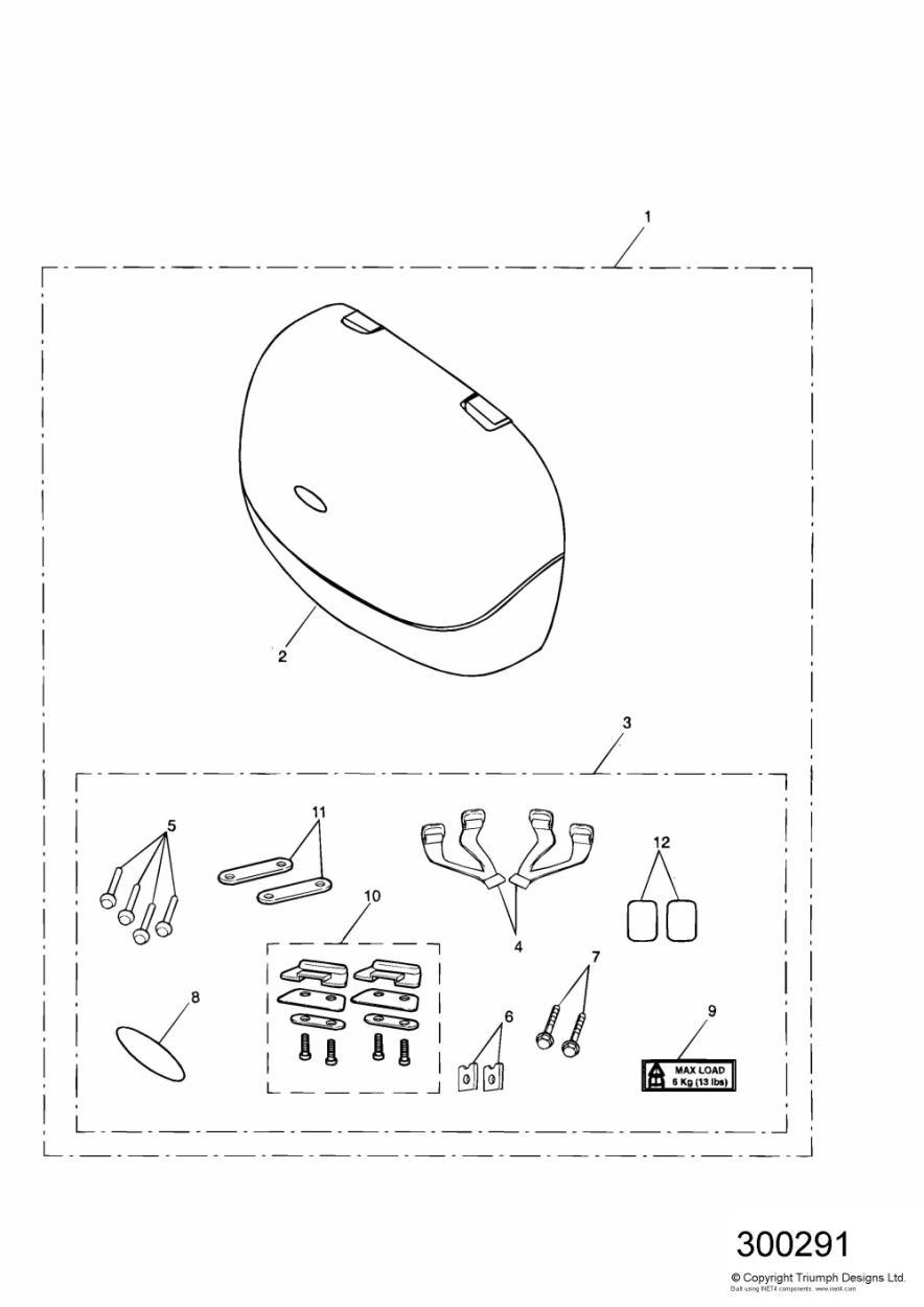 Outer Pannier Kit, LH exploded diagram
