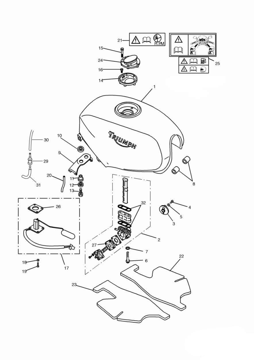 Fuel Tank and Fittings exploded diagram