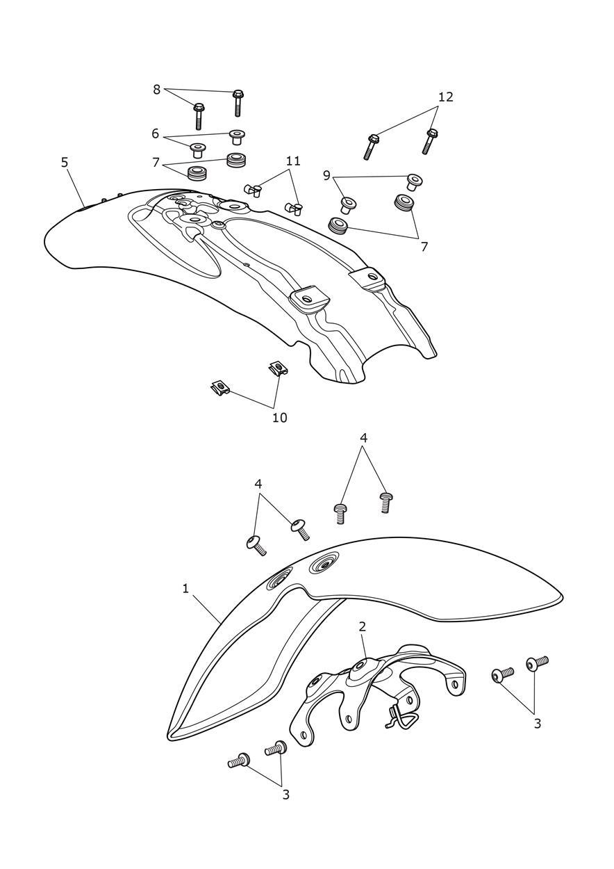 Mudguards exploded diagram