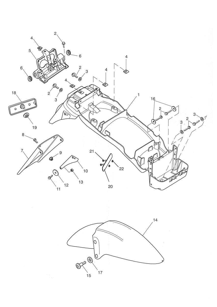 Mudguards exploded diagram