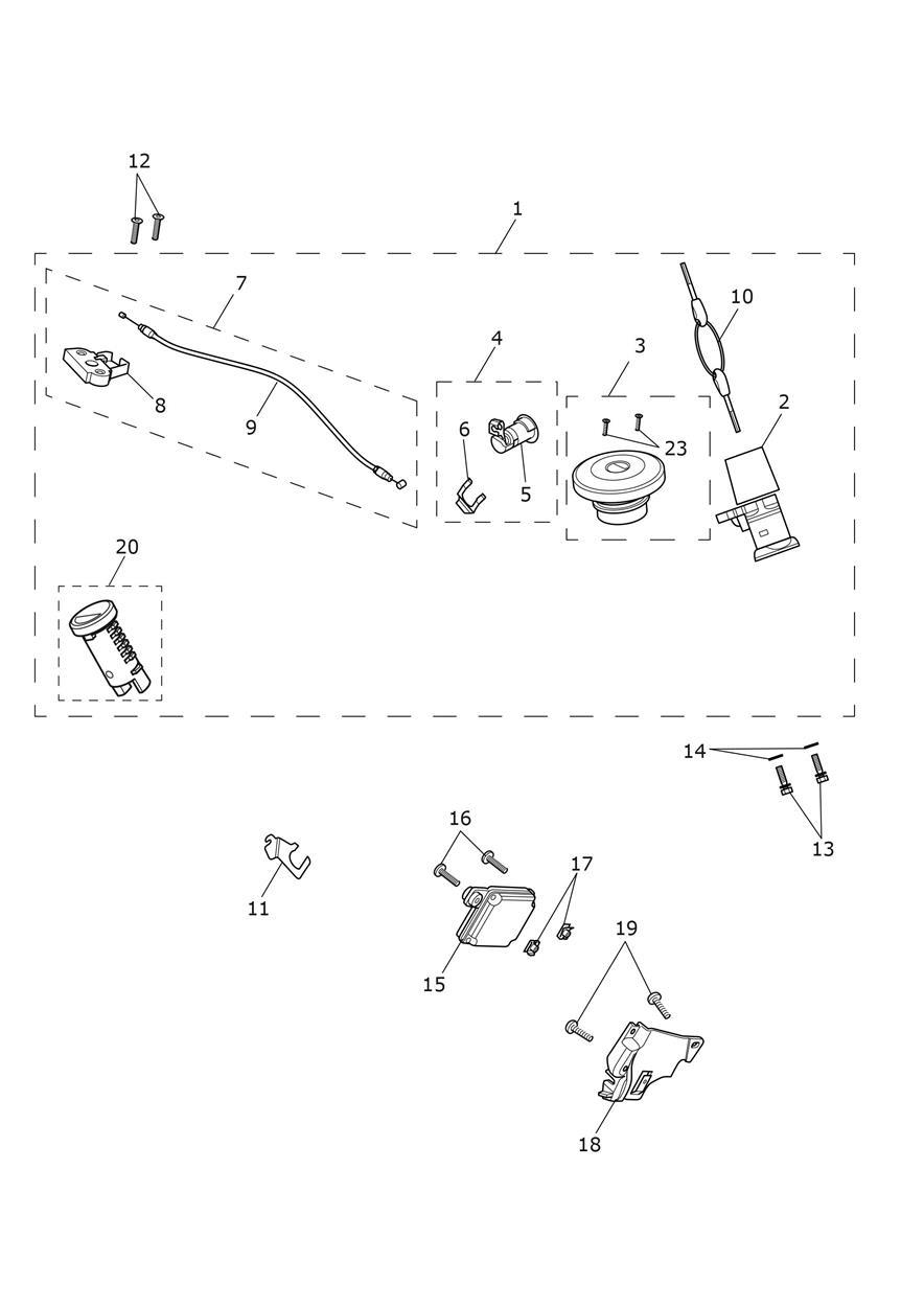 Ignition Switch & Lockset exploded diagram