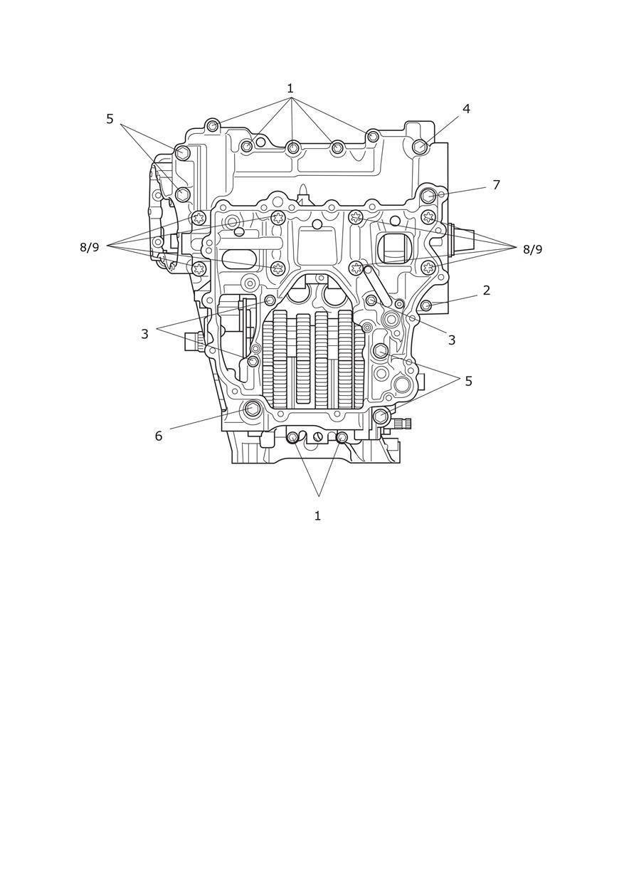 Crankcase Bolts exploded diagram