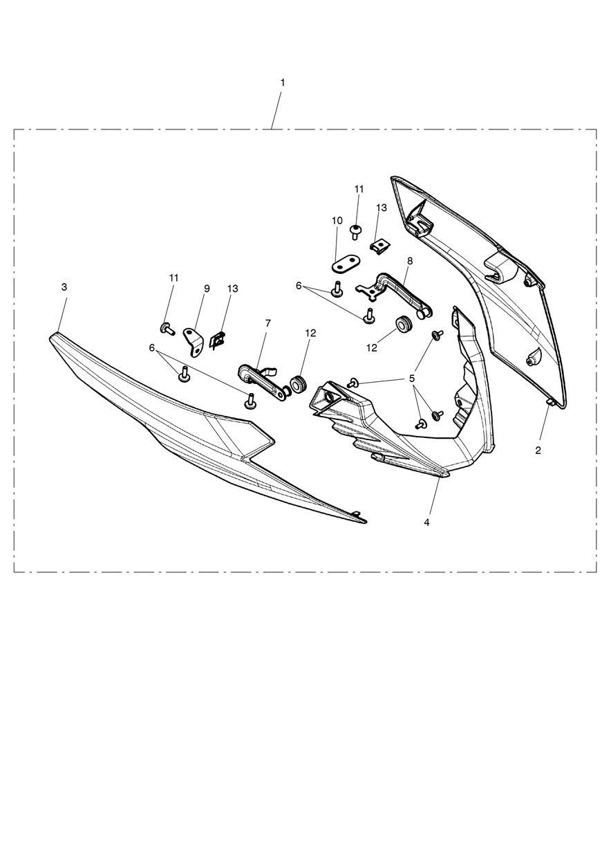 Bellypan, Painted, Kit exploded diagram