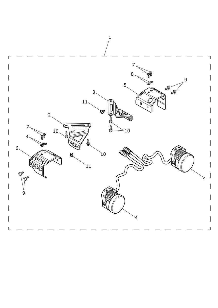 LED Foglight Kit exploded diagram