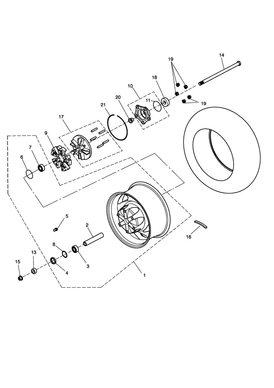 Rear Wheel & Final Drive exploded diagram