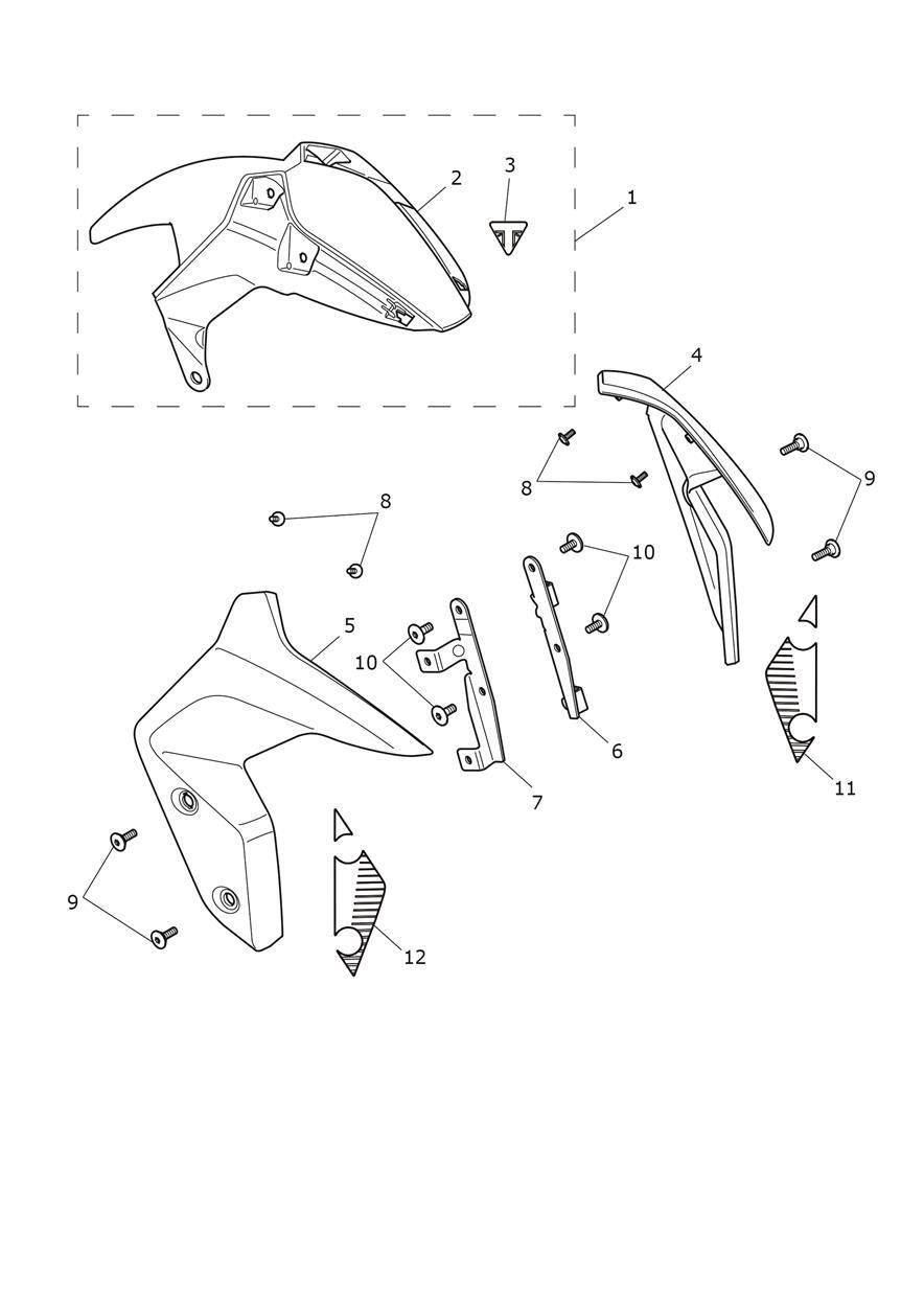 Front Mudguard exploded diagram