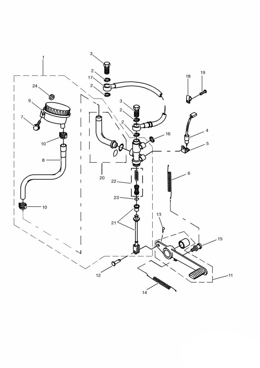 Rear Brake Master Cylinder exploded diagram