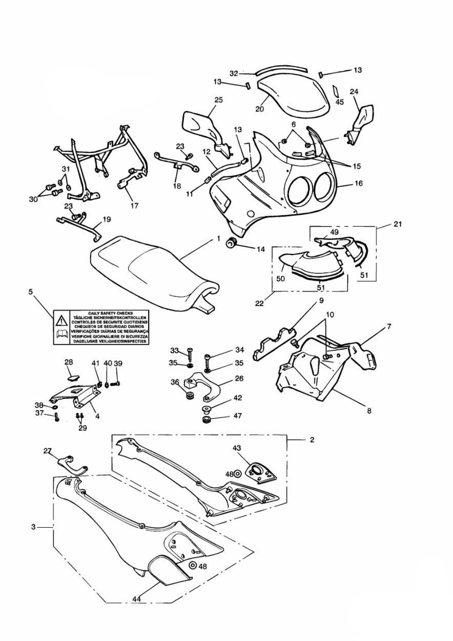 Bodywork Cockpit exploded diagram