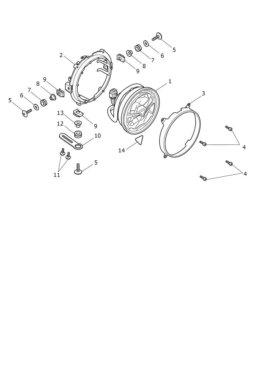 Headlamp exploded diagram