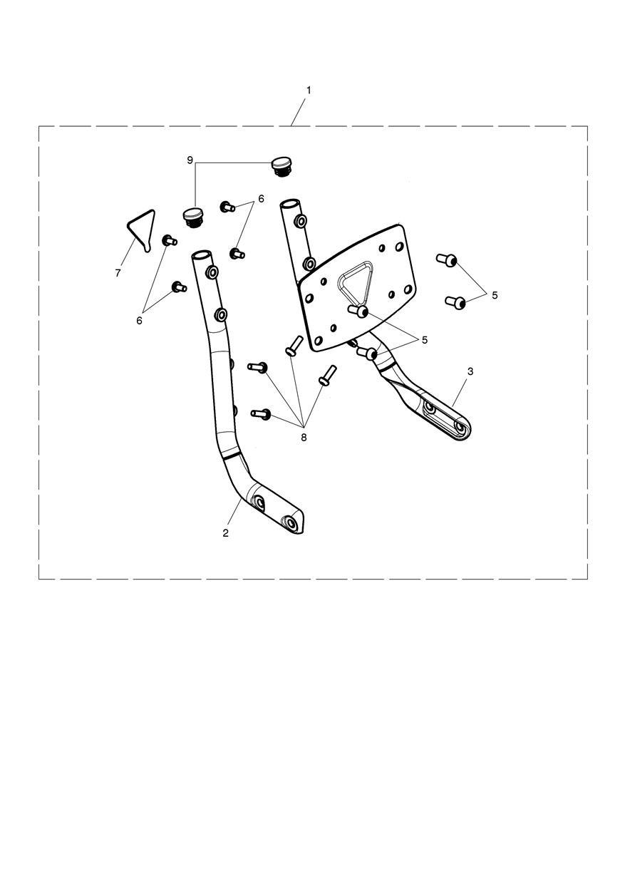 Backrest, Passenger, Chrome Kit exploded diagram