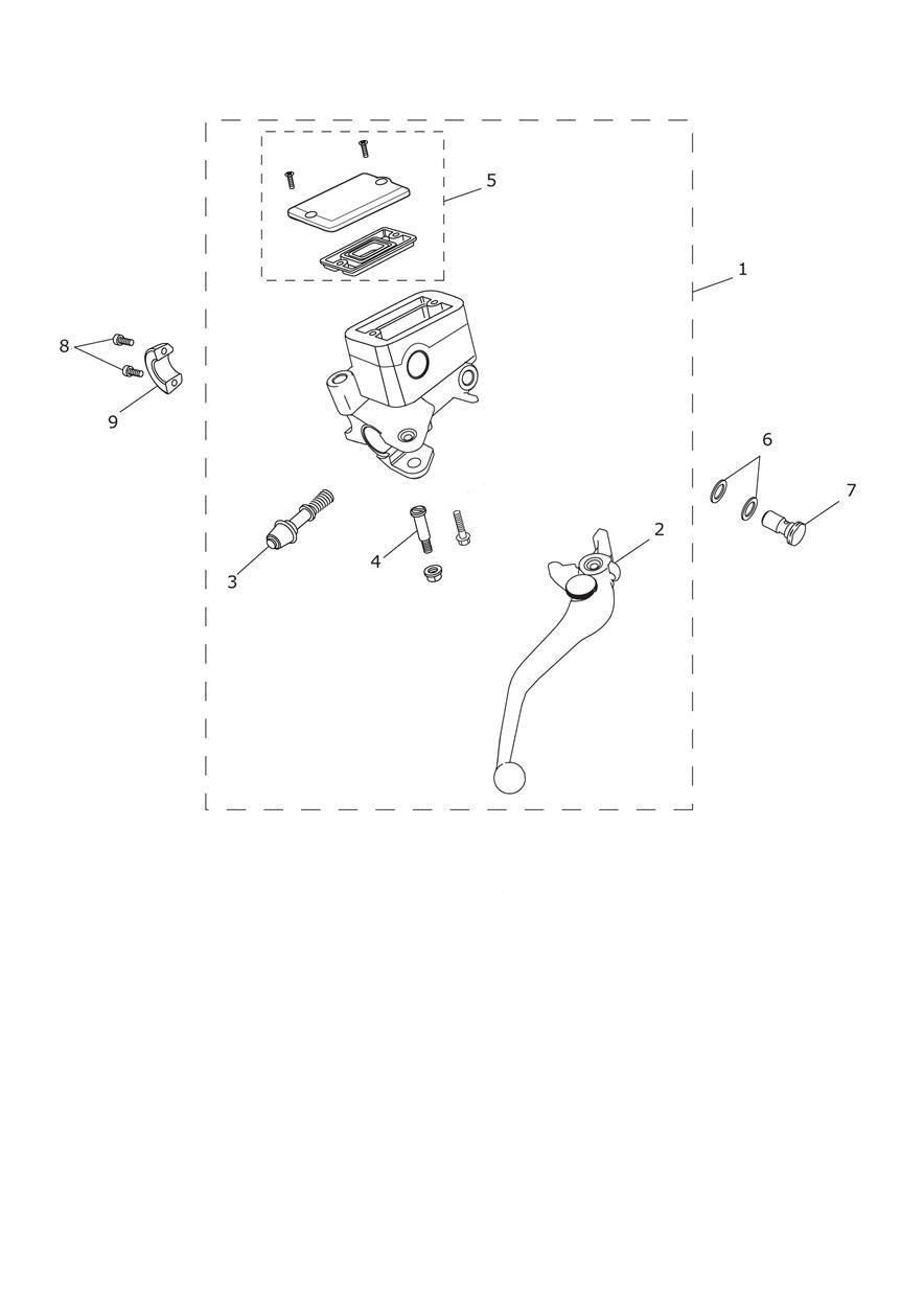 Front Brake Master Cylinder exploded diagram