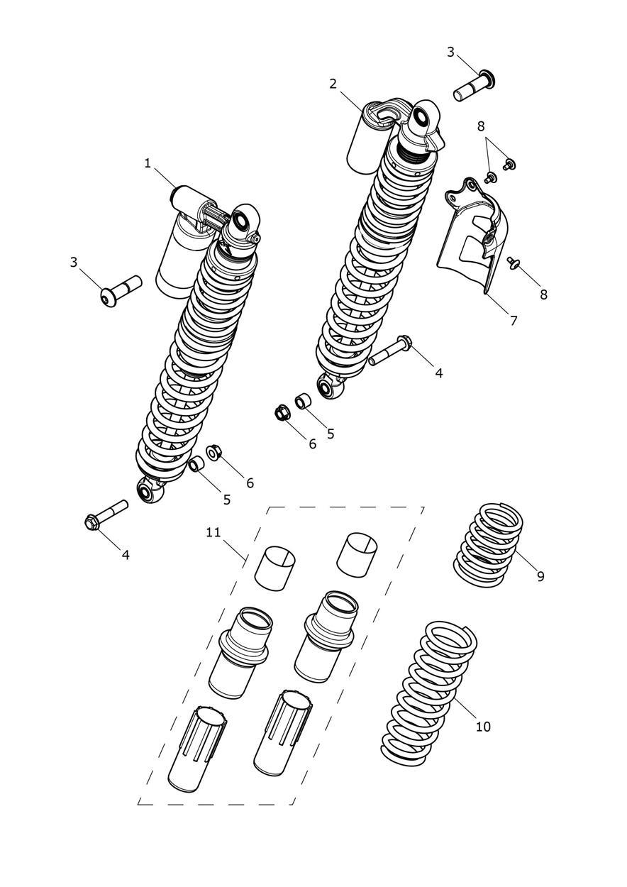 Rear Suspension Unit exploded diagram