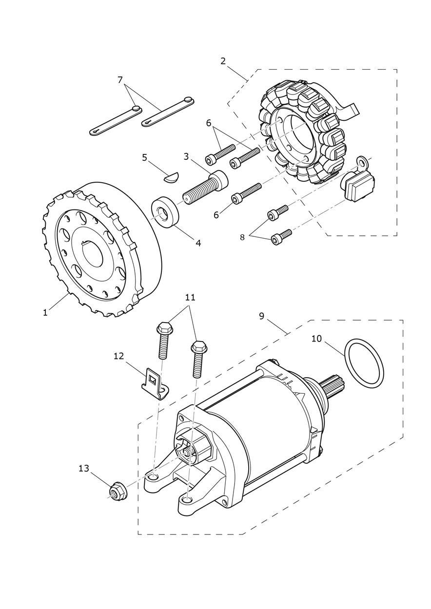 Starter & Alternator exploded diagram