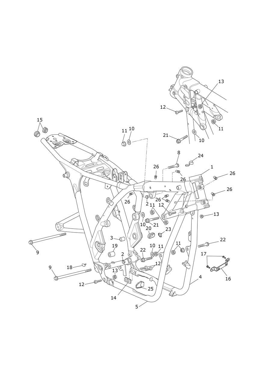 Main Frame Assembly exploded diagram