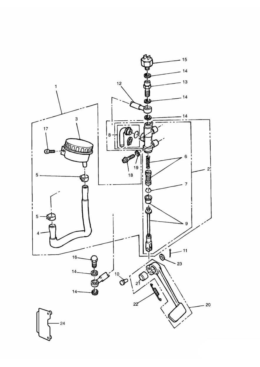 Rear Brake Master Cylinder exploded diagram