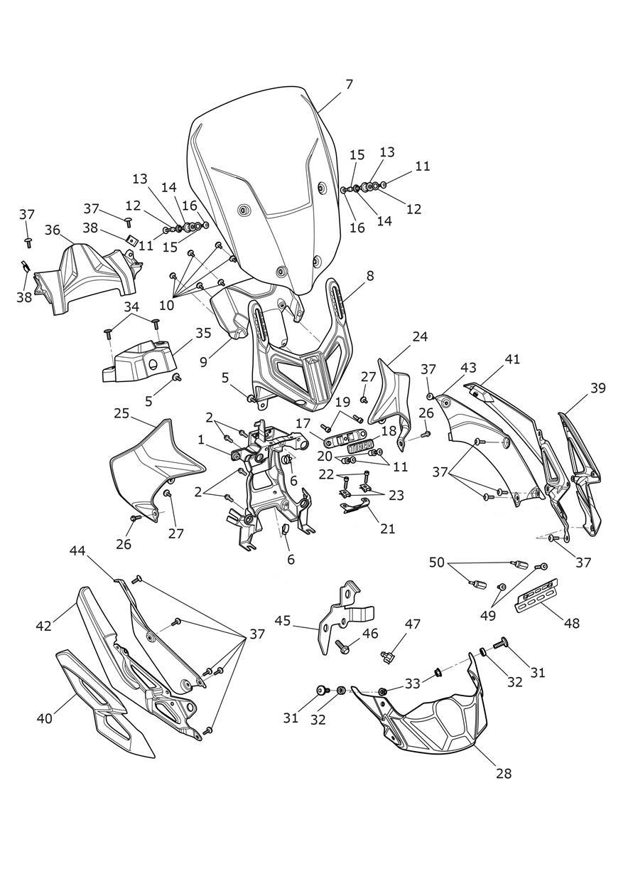 Cockpit exploded diagram