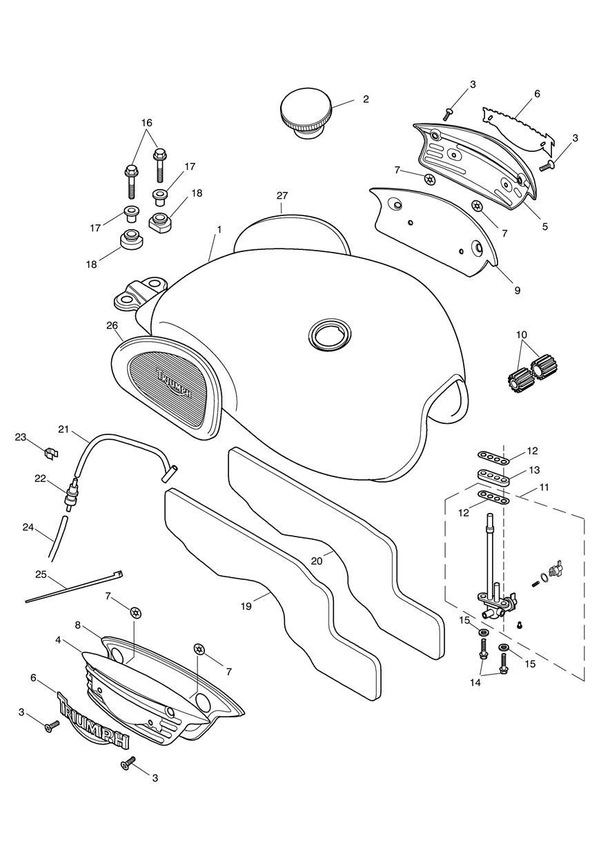 Fuel Tank & Fittings exploded diagram