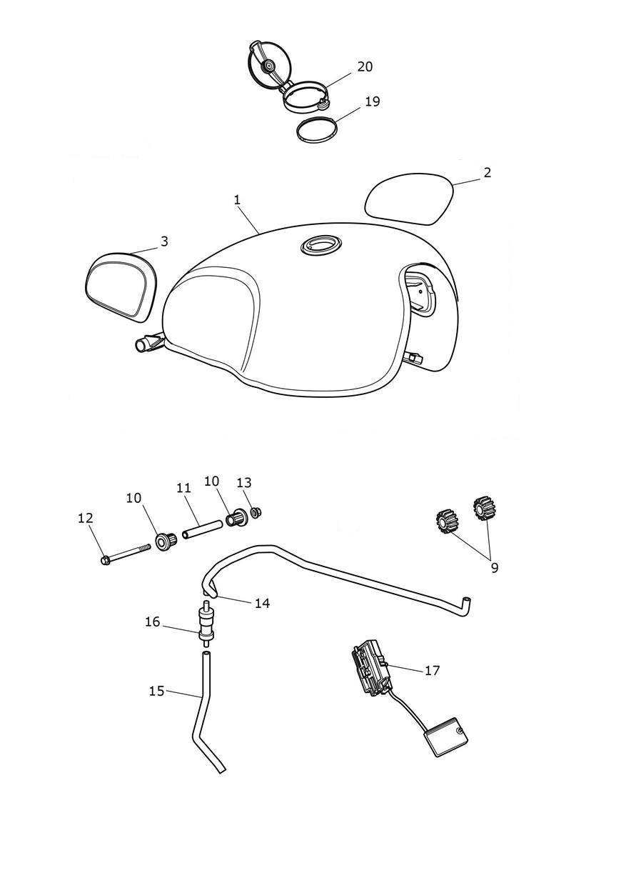 Fuel Tank - Bud Ekins Edition exploded diagram