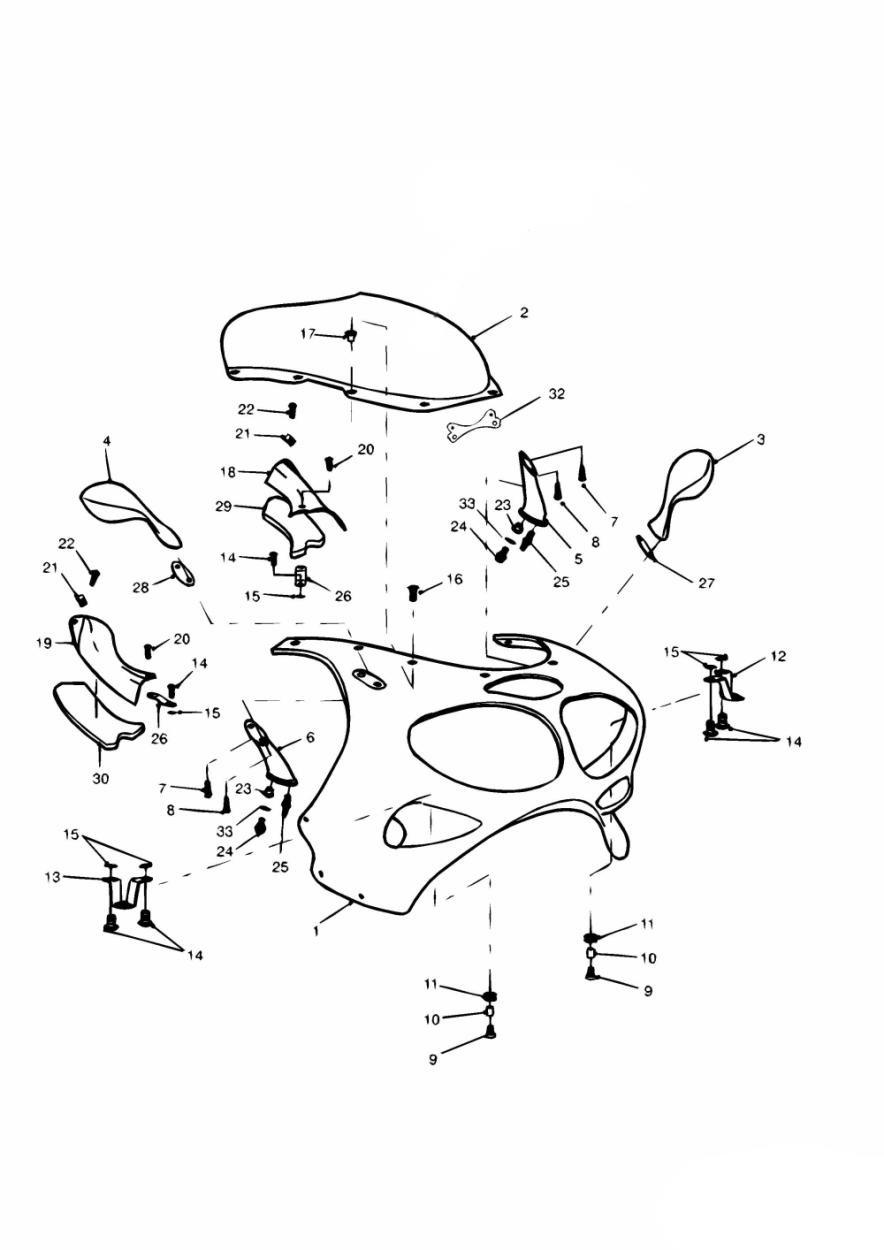 Bodywork Cockpit exploded diagram