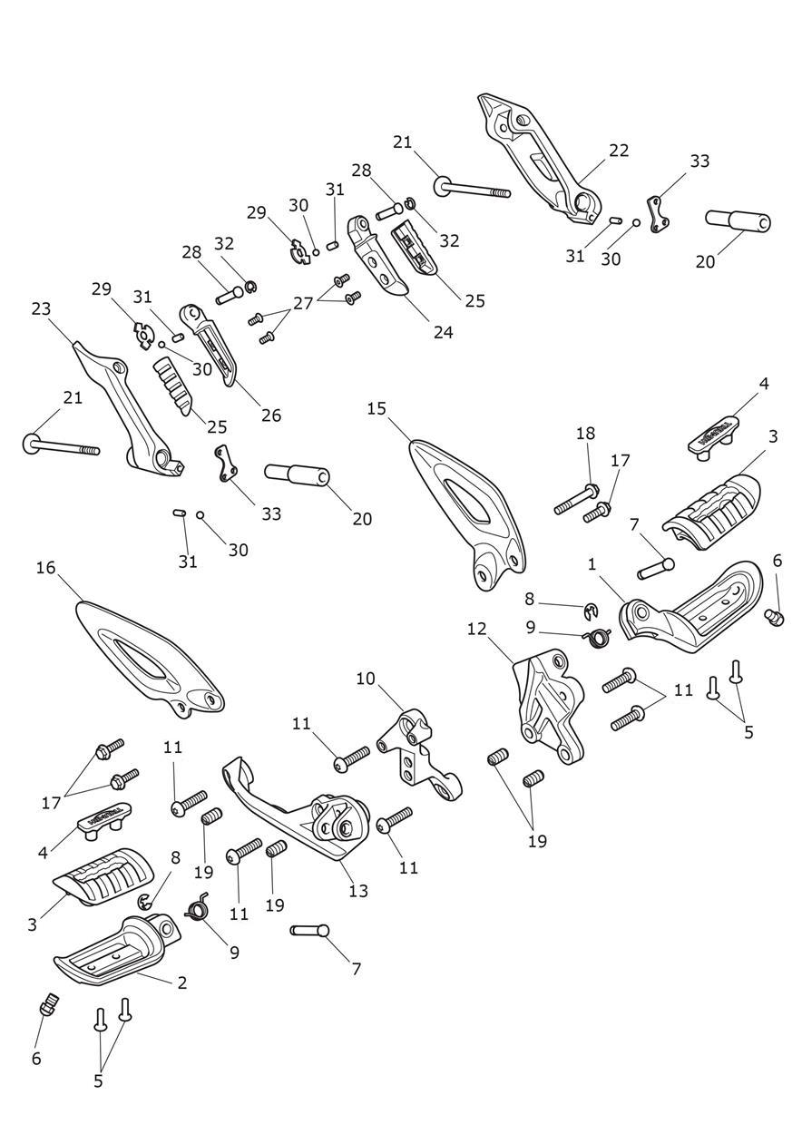 Foot Controls exploded diagram